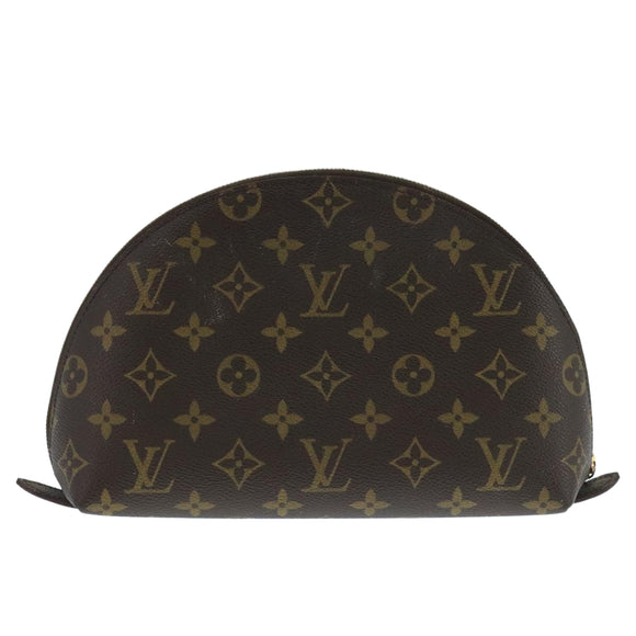 LOUIS VUITTON Monogram Trousse Demi Ronde Cosmetic Pouch M47520 LV Auth 104264
