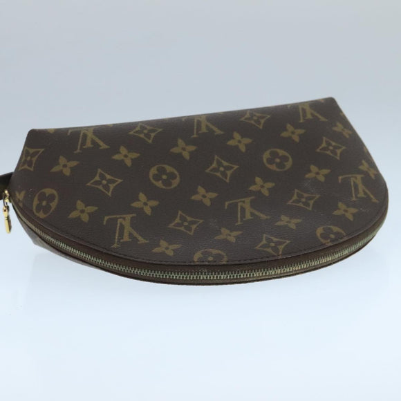 LOUIS VUITTON Monogram Trousse Demi Ronde Cosmetic Pouch M47520 LV Auth 104264