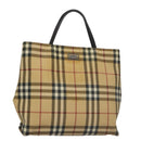BURBERRY Nova Check Tote Bag PVC Beige Auth 104293-1