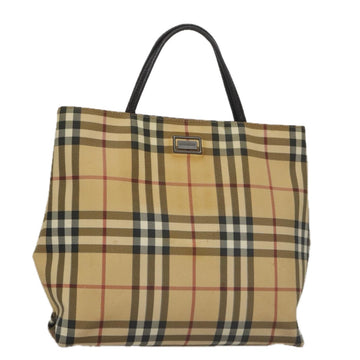 BURBERRY Nova Check Tote Bag PVC Beige Auth 104293