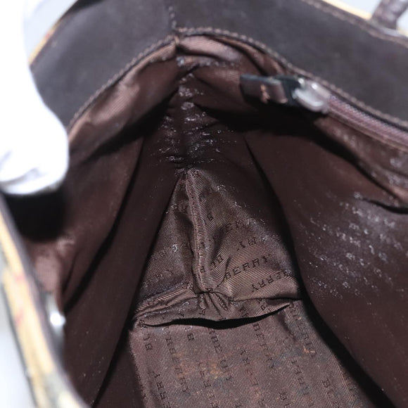 BURBERRY Nova Check Tote Bag PVC Beige Auth 104293