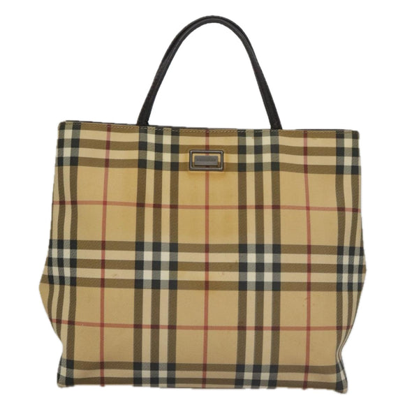 BURBERRY Nova Check Tote Bag PVC Beige Auth 104293
