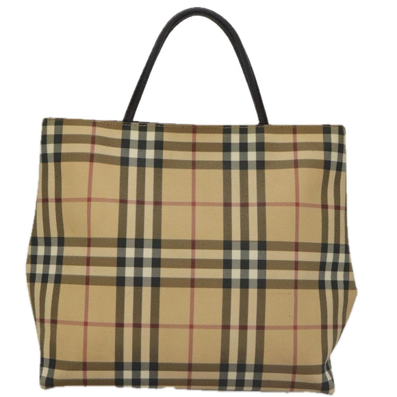 BURBERRY Nova Check Tote Bag PVC Beige Auth 104293