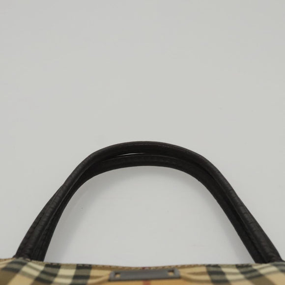 BURBERRY Nova Check Tote Bag PVC Beige Auth 104293