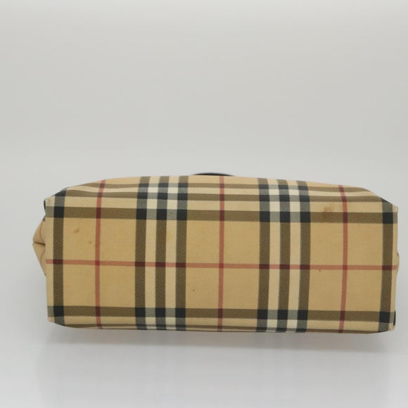 BURBERRY Nova Check Tote Bag PVC Beige Auth 104293