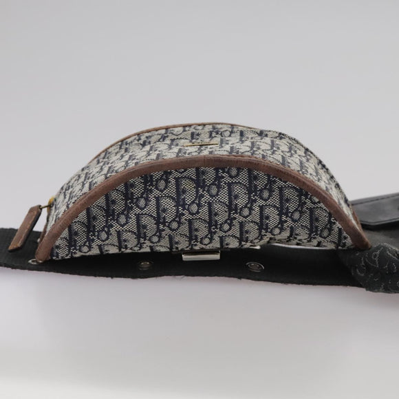 Christian Dior Trotter Canvas Waist bag Navy Silver Auth 104311