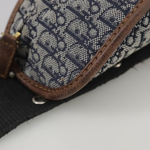 Christian Dior Trotter Canvas Waist bag Navy Silver Auth 104311