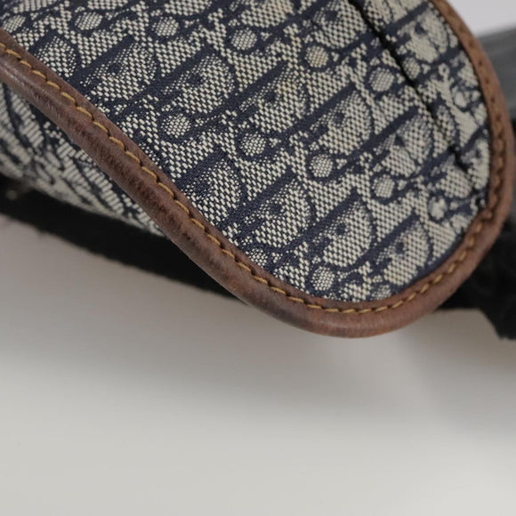 Christian Dior Trotter Canvas Waist bag Navy Silver Auth 104311