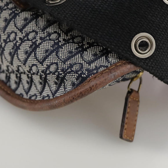Christian Dior Trotter Canvas Waist bag Navy Silver Auth 104311