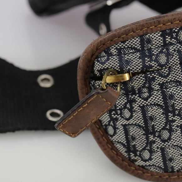 Christian Dior Trotter Canvas Waist bag Navy Silver Auth 104311