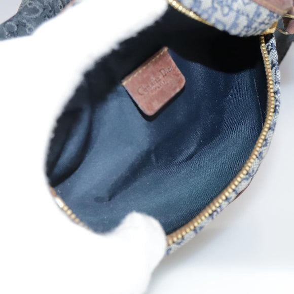 Christian Dior Trotter Canvas Waist bag Navy Silver Auth 104311