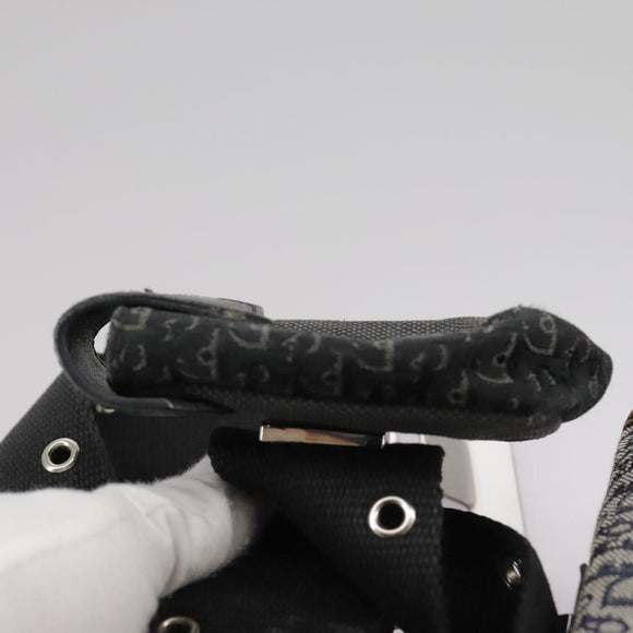 Christian Dior Trotter Canvas Waist bag Navy Silver Auth 104311
