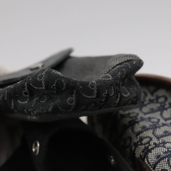 Christian Dior Trotter Canvas Waist bag Navy Silver Auth 104311