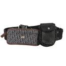 Christian Dior Trotter Canvas Waist bag Navy Silver Auth 104311-13