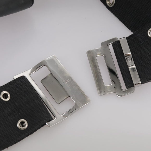 Christian Dior Trotter Canvas Waist bag Navy Silver Auth 104311