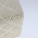 CHANEL Vanity Chain Wild Stitch Pouch Cotton White CC Auth 104339AV-18