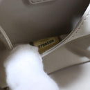 CHANEL Vanity Chain Wild Stitch Pouch Cotton White CC Auth 104339AV-11