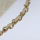 CHANEL Vanity Chain Wild Stitch Pouch Cotton White CC Auth 104339AV-7