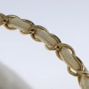 CHANEL Vanity Chain Wild Stitch Pouch Cotton White CC Auth 104339AV-14