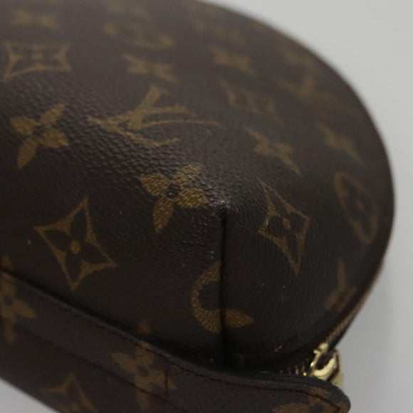 LOUIS VUITTON Monogram Trousse Demi Ronde Cosmetic Pouch M47520 LV Auth 104341