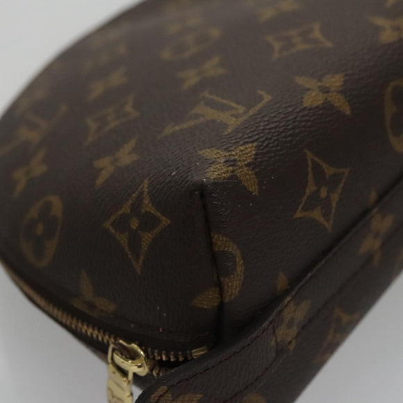 LOUIS VUITTON Monogram Trousse Demi Ronde Cosmetic Pouch M47520 LV Auth 104341