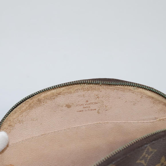 LOUIS VUITTON Monogram Trousse Demi Ronde Cosmetic Pouch M47520 LV Auth 104341