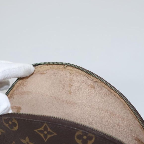 LOUIS VUITTON Monogram Trousse Demi Ronde Cosmetic Pouch M47520 LV Auth 104341