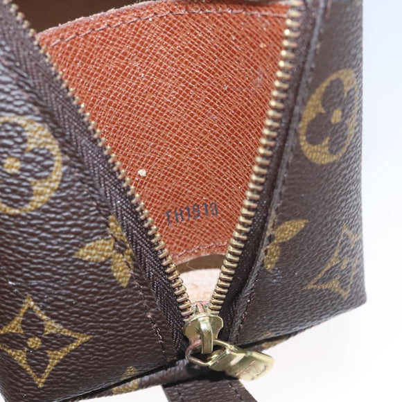 LOUIS VUITTON Monogram Trousse Demi Ronde Cosmetic Pouch M47520 LV Auth 104341