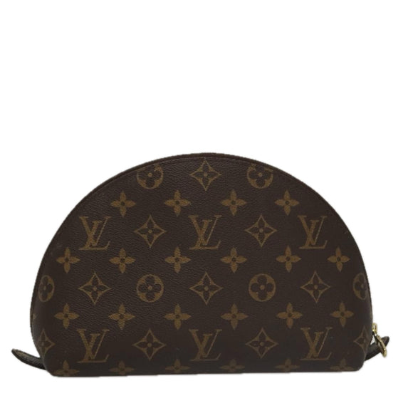 LOUIS VUITTON Monogram Trousse Demi Ronde Cosmetic Pouch M47520 LV Auth 104341