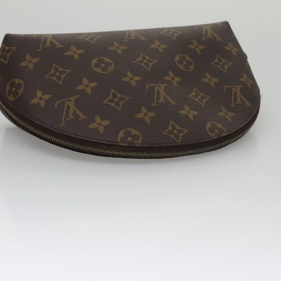 LOUIS VUITTON Monogram Trousse Demi Ronde Cosmetic Pouch M47520 LV Auth 104341