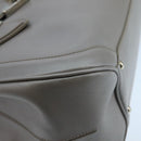 Salvatore Ferragamo Gancini Hand Bag Leather Silver Auth 104358-14