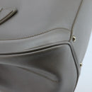 Salvatore Ferragamo Gancini Hand Bag Leather Silver Auth 104358-16