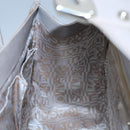 Salvatore Ferragamo Gancini Hand Bag Leather Silver Auth 104358-21