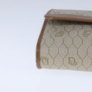 Christian Dior Honeycomb Canvas Chain Shoulder Bag PVC Leather Beige Auth 104360-9