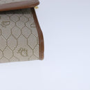 Christian Dior Honeycomb Canvas Chain Shoulder Bag PVC Leather Beige Auth 104360-14