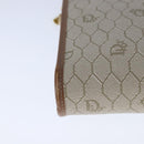 Christian Dior Honeycomb Canvas Chain Shoulder Bag PVC Leather Beige Auth 104360-15