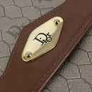 Christian Dior Honeycomb Canvas Chain Shoulder Bag PVC Leather Beige Auth 104360-17