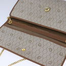 Christian Dior Honeycomb Canvas Chain Shoulder Bag PVC Leather Beige Auth 104360-10