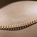 Christian Dior Honeycomb Canvas Chain Shoulder Bag PVC Leather Beige Auth 104360-11