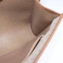 Christian Dior Honeycomb Canvas Chain Shoulder Bag PVC Leather Beige Auth 104360-18