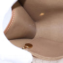 Christian Dior Honeycomb Canvas Chain Shoulder Bag PVC Leather Beige Auth 104360-19