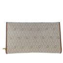 Christian Dior Honeycomb Canvas Chain Shoulder Bag PVC Leather Beige Auth 104360-2