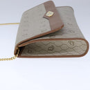 Christian Dior Honeycomb Canvas Chain Shoulder Bag PVC Leather Beige Auth 104360-3