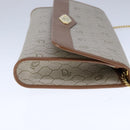 Christian Dior Honeycomb Canvas Chain Shoulder Bag PVC Leather Beige Auth 104360-4