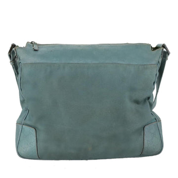 GUCCI GG Canvas Guccissima Shoulder Bag Turquoise Blue 161821 Auth 104367 - 0