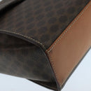 CELINE Macadam Canvas Shoulder Bag PVC Leather Brown Gold Auth 104384-14