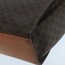 CELINE Macadam Canvas Shoulder Bag PVC Leather Brown Gold Auth 104384-15