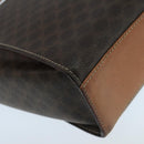 CELINE Macadam Canvas Shoulder Bag PVC Leather Brown Gold Auth 104384-16