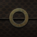 CELINE Macadam Canvas Shoulder Bag PVC Leather Brown Gold Auth 104384-17