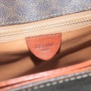 CELINE Macadam Canvas Shoulder Bag PVC Leather Brown Gold Auth 104384-19